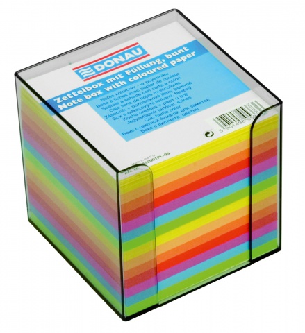 Blok kocka nelep 90x90x90mm neónových farieb dymová škatuľka