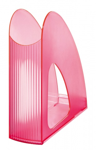 Stojan na časopisy Twin priehľadná signálna ružová