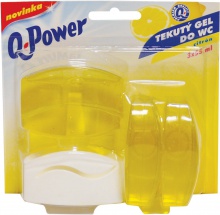 Toaletný blok Q-POWER Citrón 3 x 55 ml